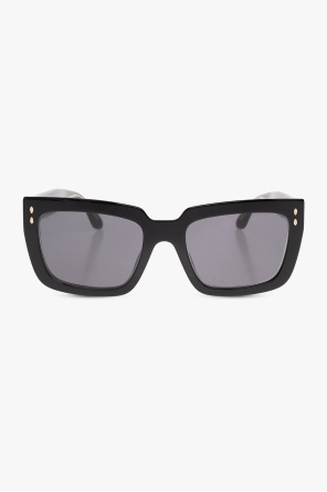 logo-plaque cat-eye sunglasses Braun