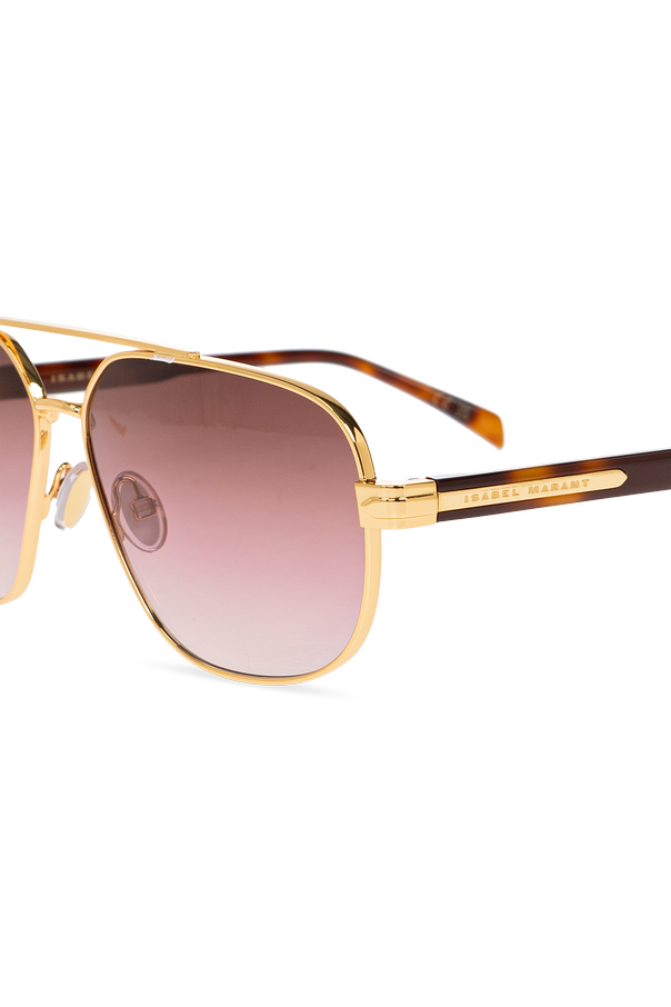 Isabel Marant Gafas de sol de Isabel Marant con montura dorada de gran tamaño y diseño cuadrado-aviador