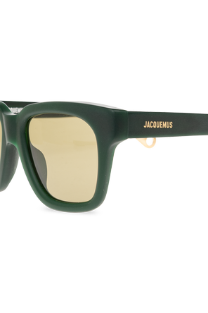 Jacquemus Sonnenbrille mit grünen Gestellen und gelben Gläsern