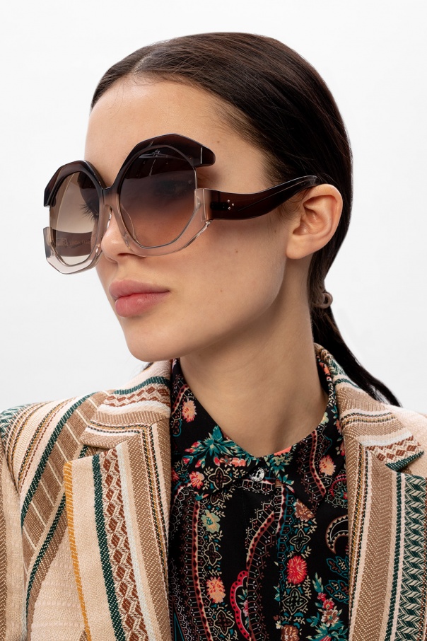 Linda Farrow Logo rounded sunglasses