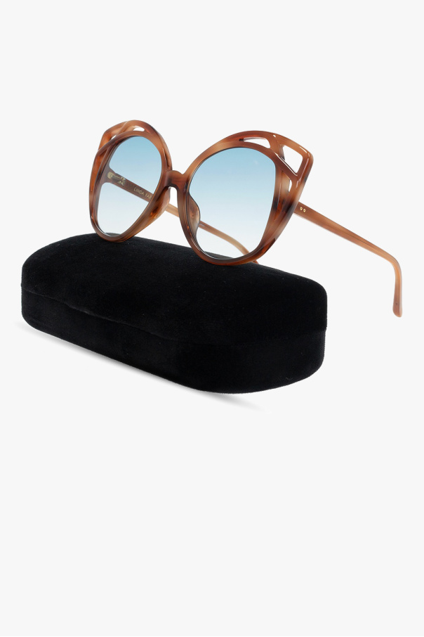 Linda Farrow Valentino Eyewear V logo round sunglasses
