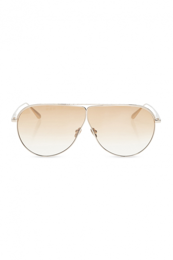 Linda Farrow ‘Hura’ logo sunglasses