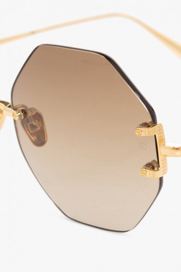 Linda Farrow ‘Arua’ hexagonal shwood sunglasses