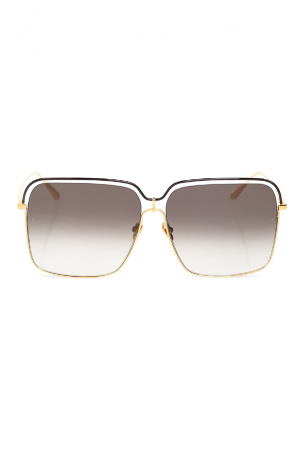 Linda Farrow ‘Marcia’ Gold sunglasses