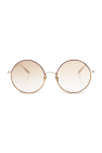 circle-lense frameless sunglasses Blau