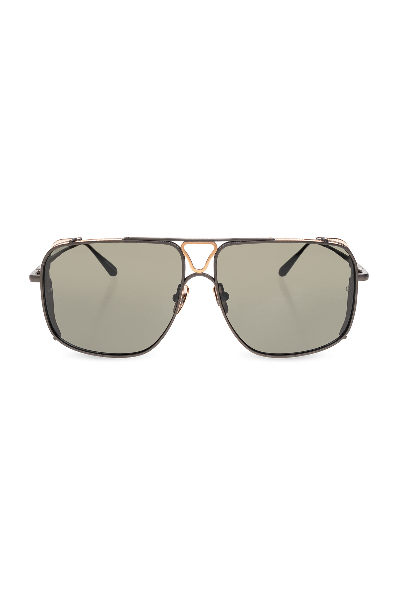 Enzo Aviator Sunglasses in Nickel by LINDA FARROW – LINDA FARROW
