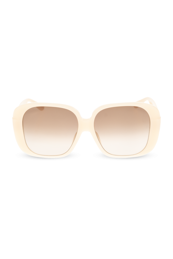 Biname-fmedShops Kosovo - Beige 'Mima' Dark Sunglasses Linda Farrow - Black  acetate studded futuristic Dark sunglasses from Eyewear