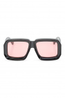 V-logo rectangle frame sunglasses