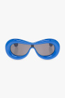 snakeskin effect rectangular sunglasses