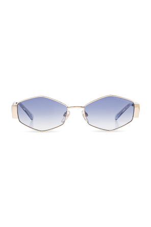 Geometrische Sonnenbrille mit goldfarbenem Finish