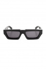 triangle-logo oval-frame sunglasses Schwarz