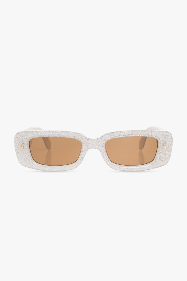 Palm Angels River Island square glam sunglasses in beige