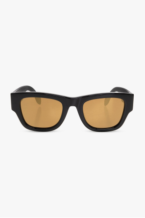 Jeepers Peepers round sunglasses in gold with zig zag lens trim