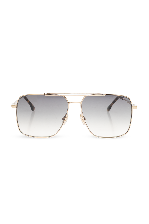 Geometric sunglasses with double bridge and gold-tone metal frame od Victoria Beckham