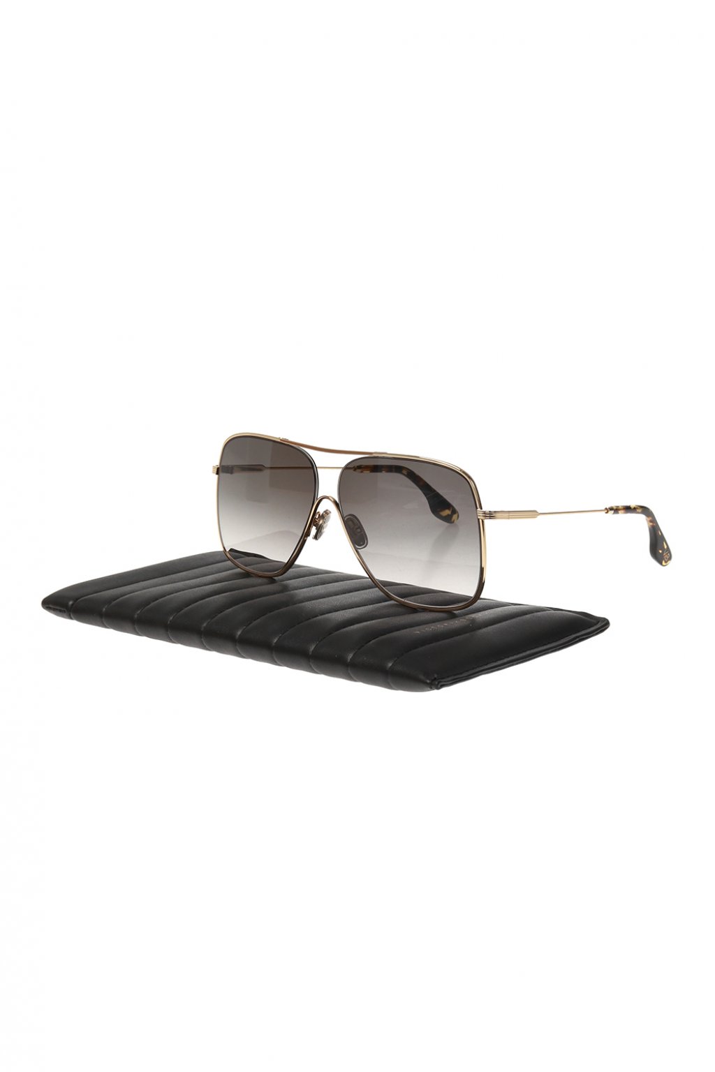 V Plaque Frame Sunglasses In Dark Brown Horn – Victoria Beckham US