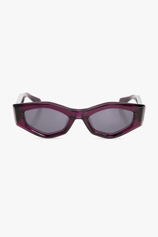 Valentino Eyewear Silvertone Metal and Acetate So RealA Brow Bar Sunglasses