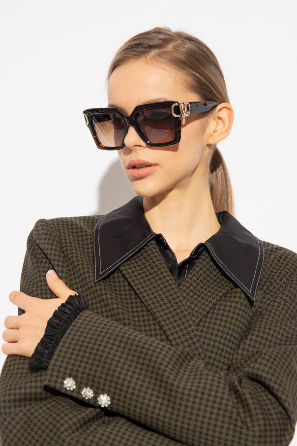 Valentino Eyewear Gucci Yellow Transparent Acetate Frame Sunglasses GG0257SA