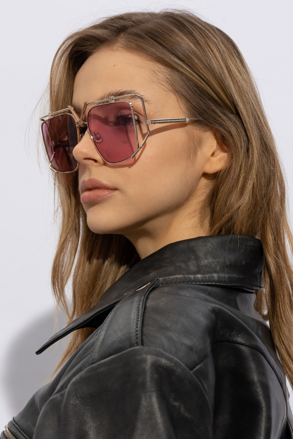 Valentino Eyewear rectangle-frame tinted-lens sunglasses