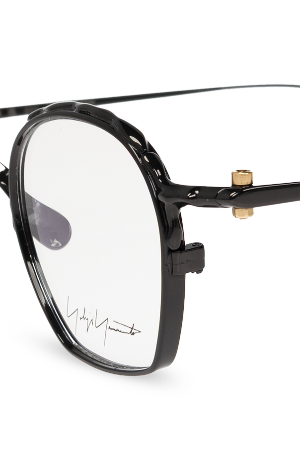 Yohji Yamamoto Glasses with a slim metal frame and rounded, slightly octagonal profile
