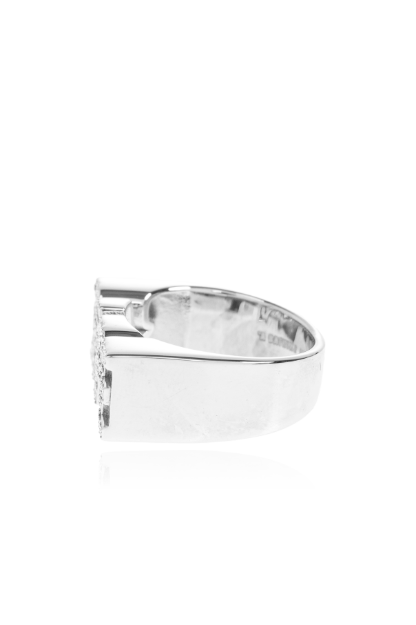 A BATHING APE® Silver ring with logo