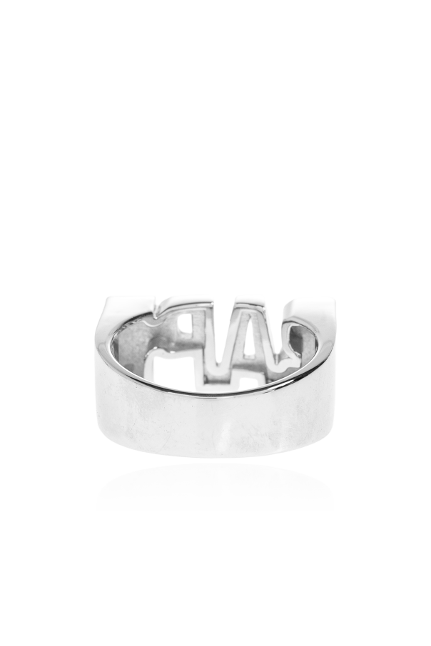 A BATHING APE® Silver ring with logo