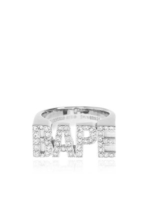 Silver ring with logo