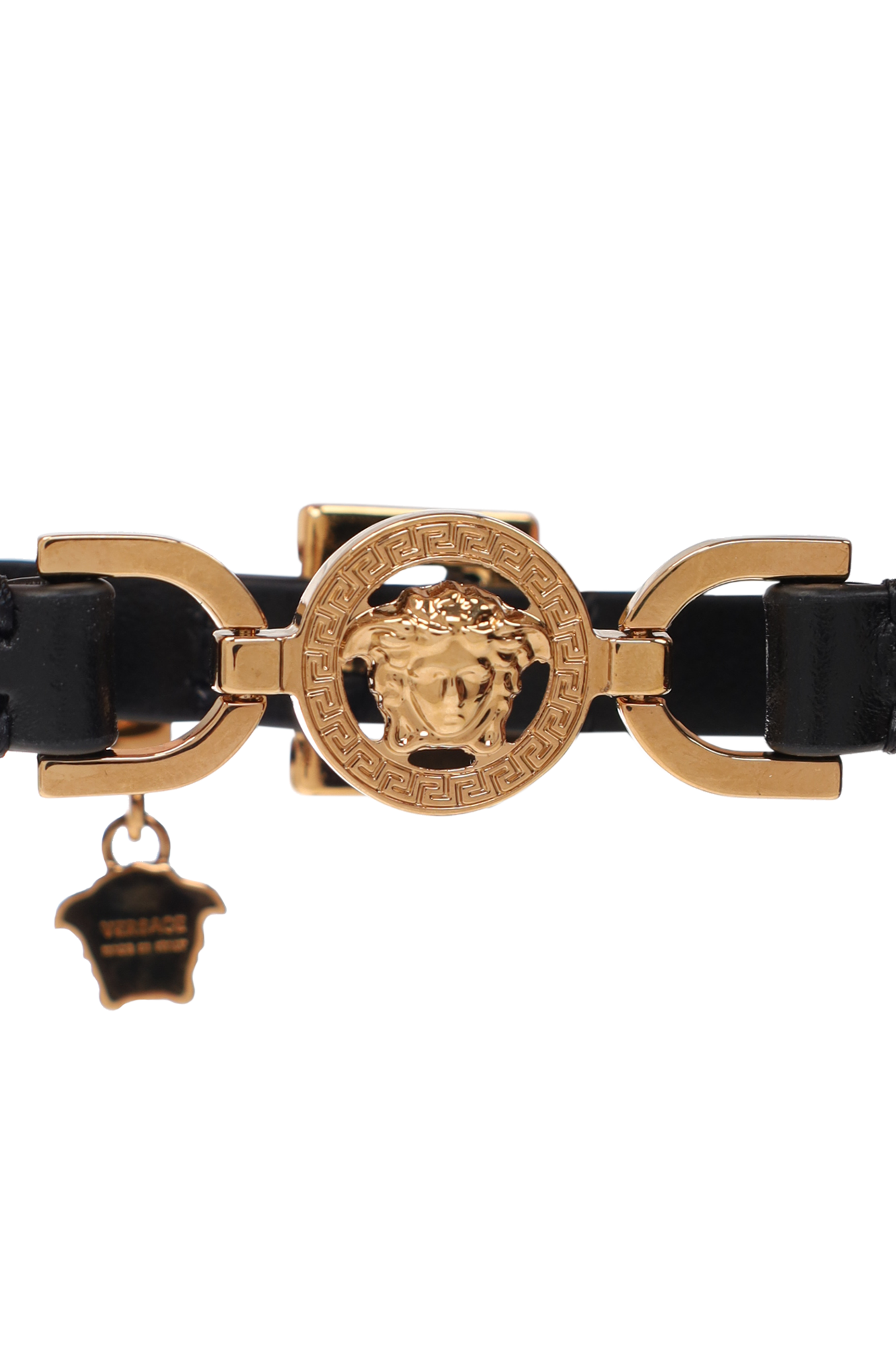 Versace Medusa Head Black Leather Belt (Size 85/34)