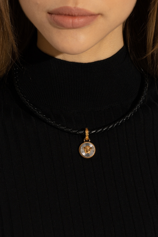Versace Leather necklace with pendant