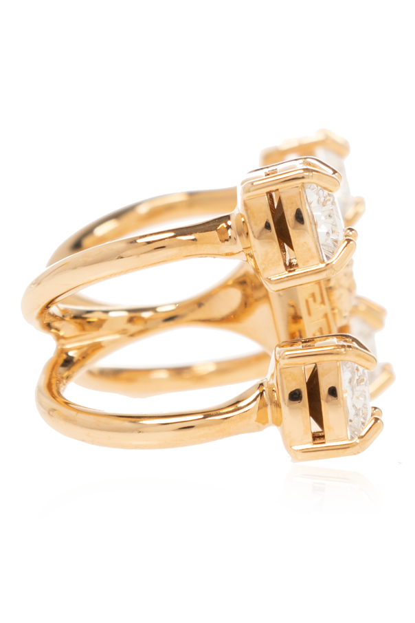 Versace Podwójny pierścień z kryształami