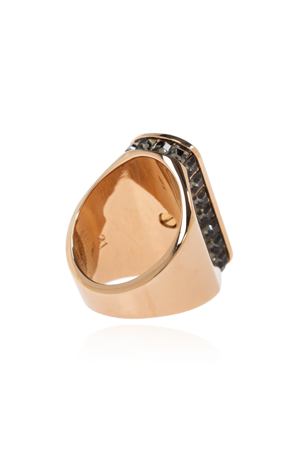 Versace Signet ring with shimmering crystals