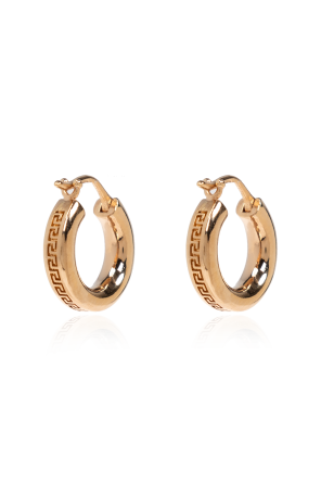 Versace Round earrings with Greek pattern