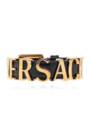 Leather bracelet with logo od Versace