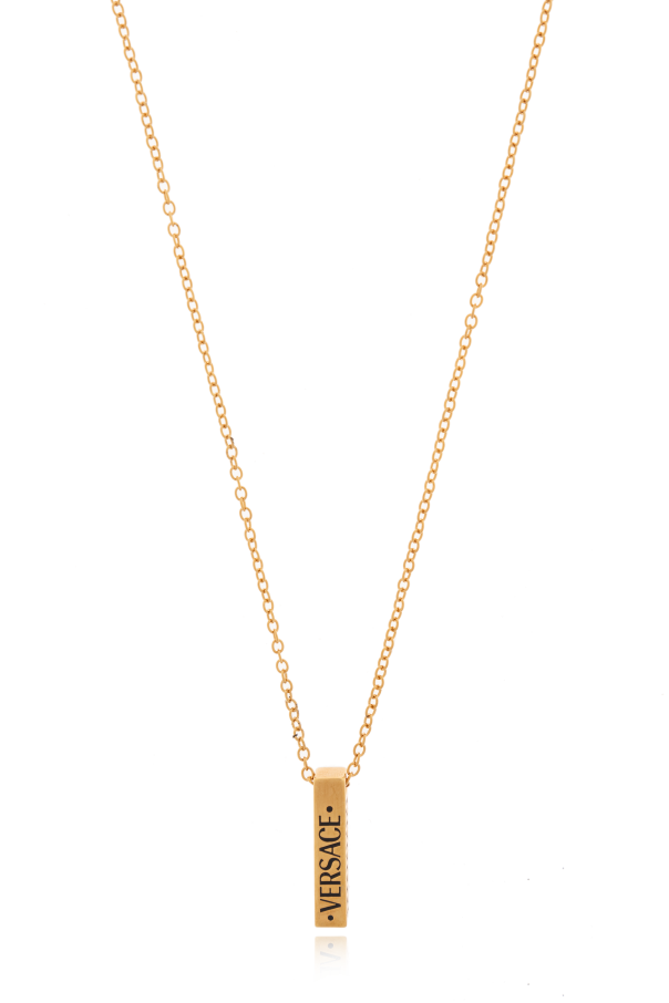Necklace with a pendant with the logo od Versace