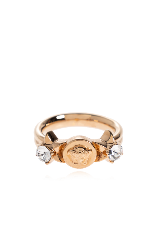Ring with shimmering crystals od Versace