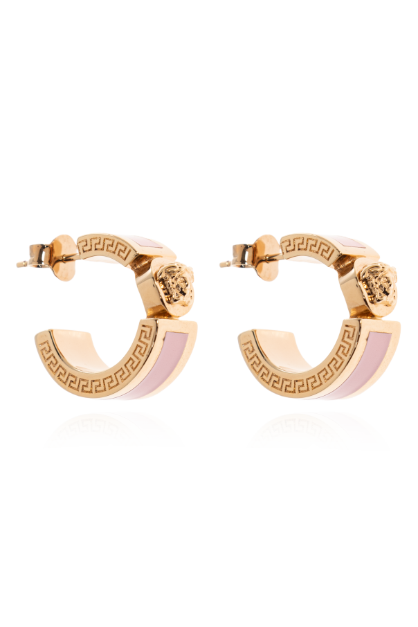 Round earrings with Medusa head od Versace