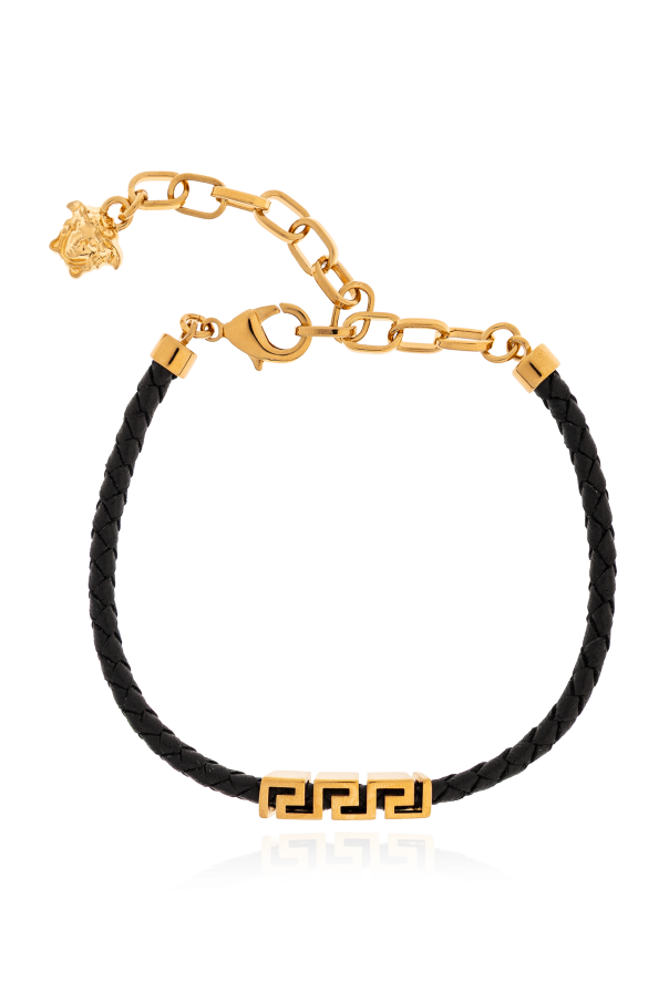 Leather bracelet with logo od Versace