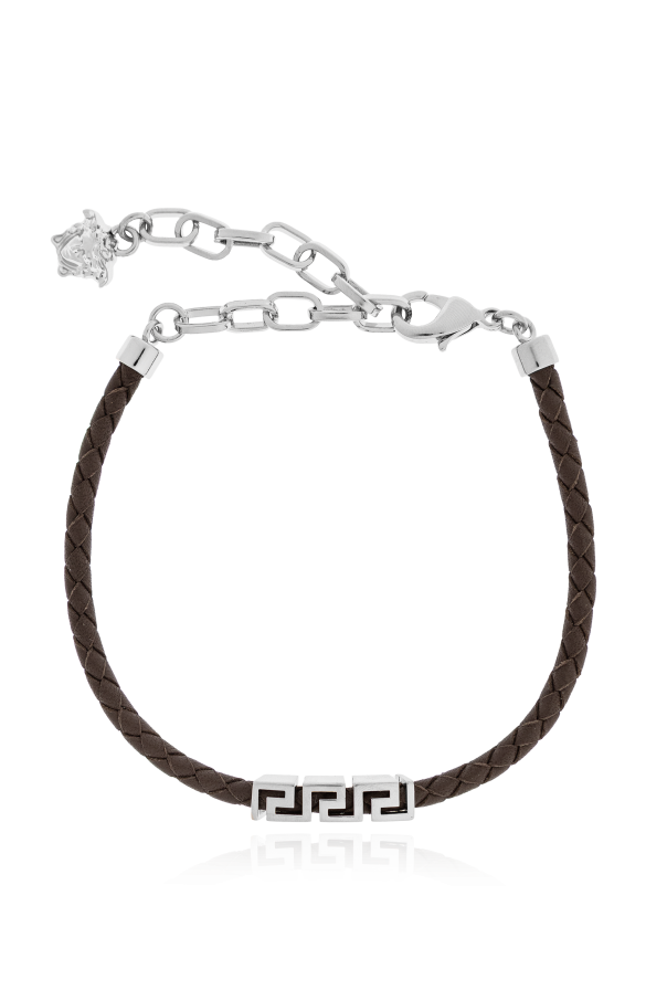 Leather bracelet with logo od Versace
