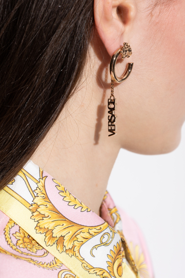 Versace Long logo earrings