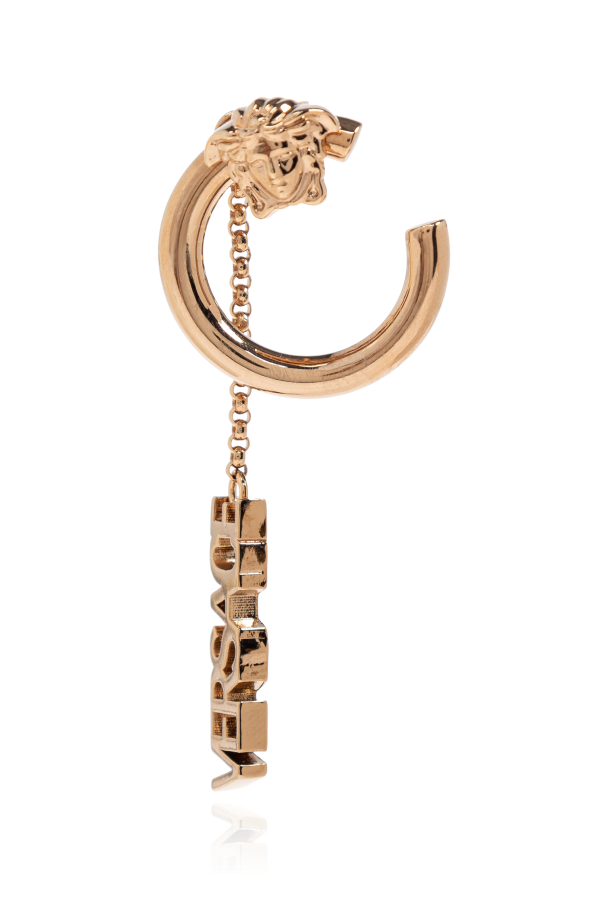 Versace Long logo earrings
