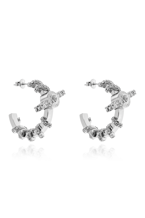 Versace Round earrings with sparkling crystals