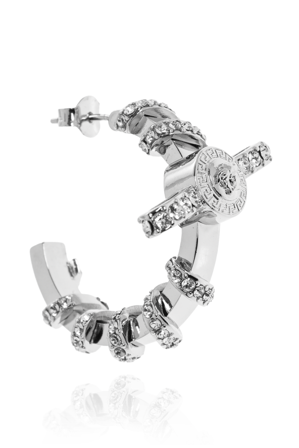 Versace Round earrings with sparkling crystals