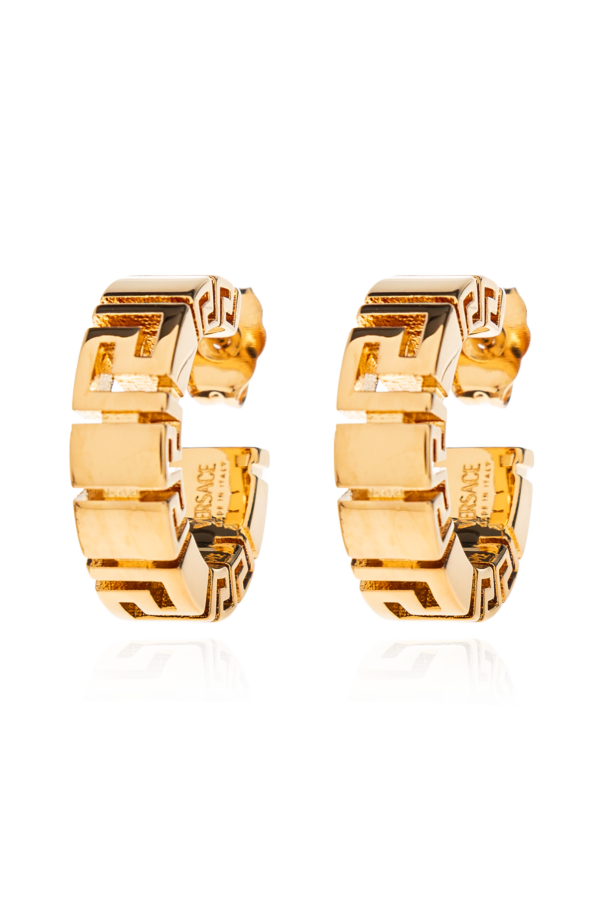 Round earrings with Greek pattern od Versace