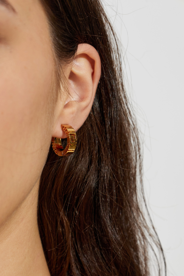 Versace Round earrings with Greek pattern