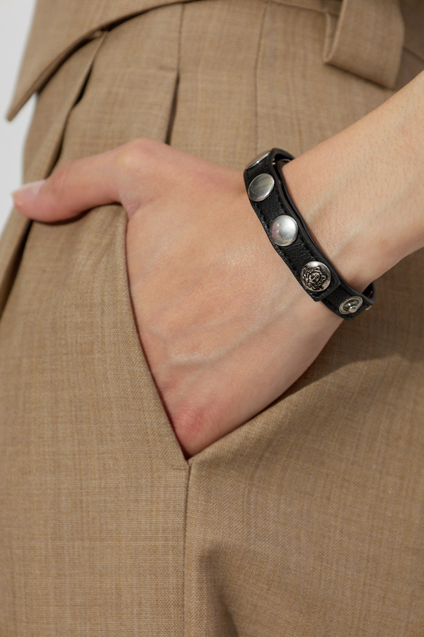 Versace Leather bracelet with studs