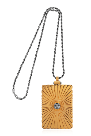 Brass card holder on a chain