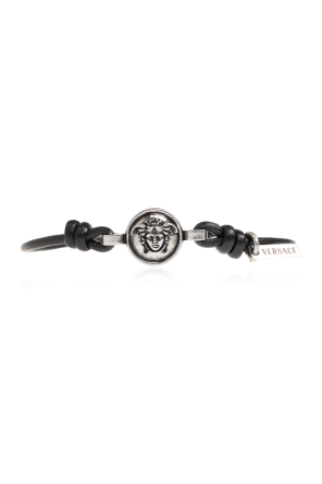 Leather bracelet with Medusa head