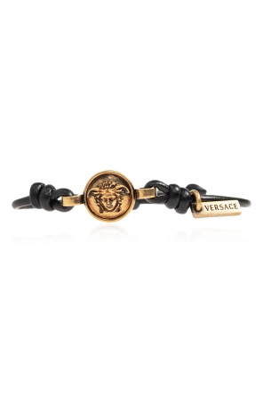 Leather bracelet with Medusa head
