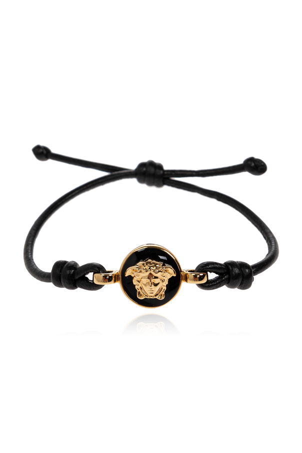 Versace Lederarmband mit Medusakopf