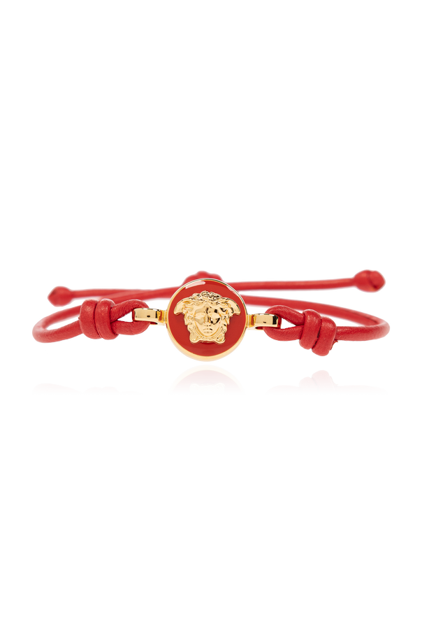 Leather bracelet with Medusa head od Versace