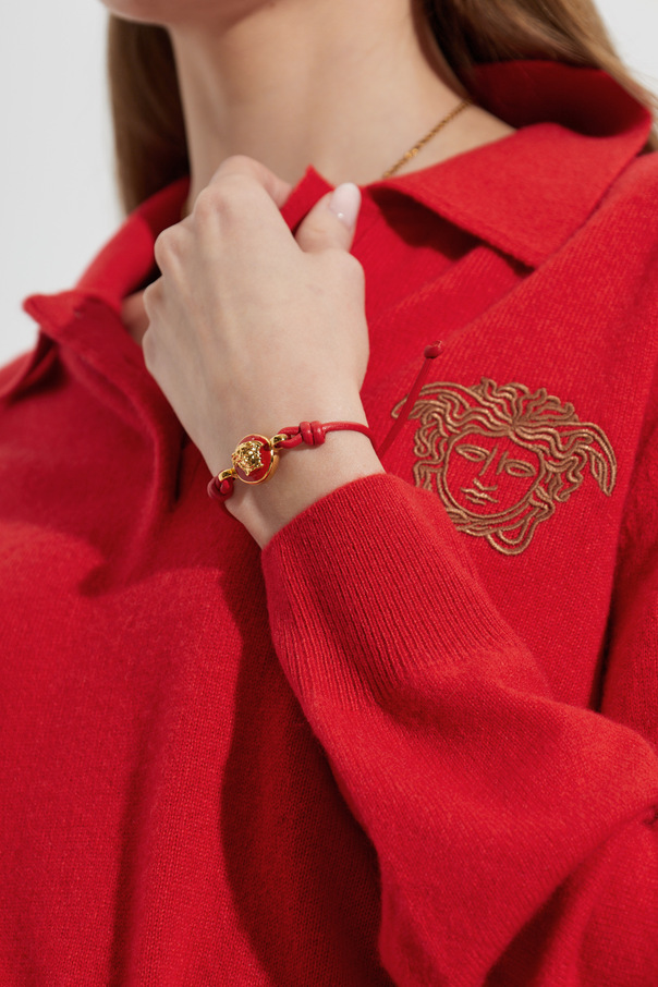Versace Кожена гривна с глава на „Медуза“